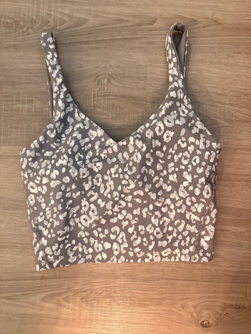 Women's Gray and White Leopard Print Tank Top